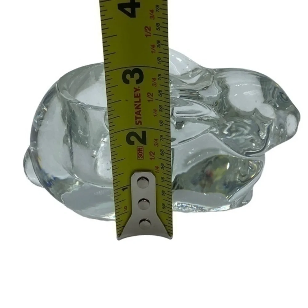 Indiana Glass Crystal Rabbit Votive Handle Holder Clear
